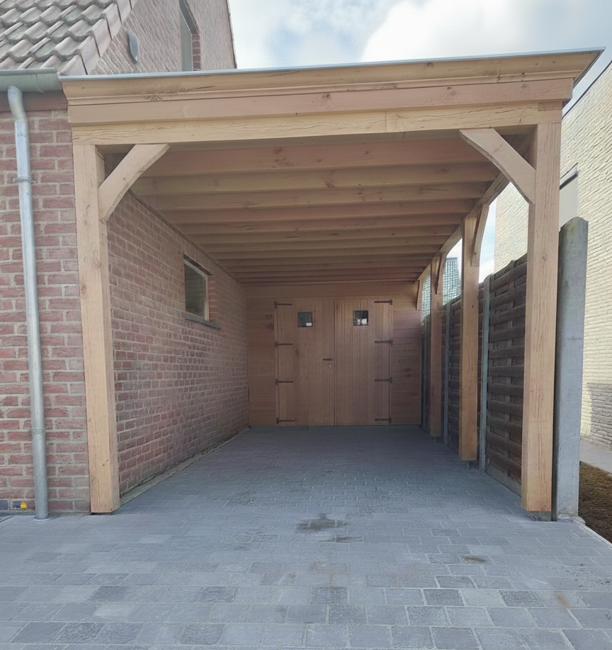 carport met berging eik